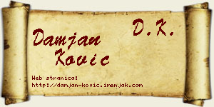 Damjan Ković vizit kartica